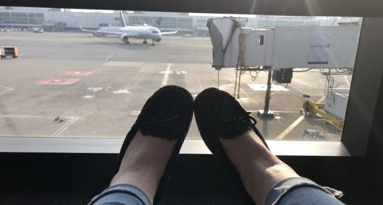 She wore slippers when she fly first class for the first time. You do you babe :)!